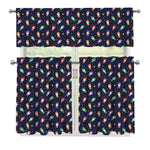 Cute Wizard Pattern Print 3 Piece Kitchen Curtains