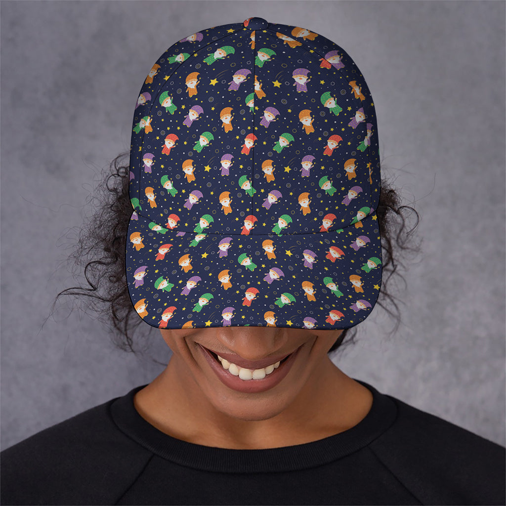 Cute Wizard Pattern Print Baseball Cap