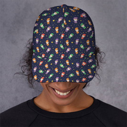 Cute Wizard Pattern Print Baseball Cap