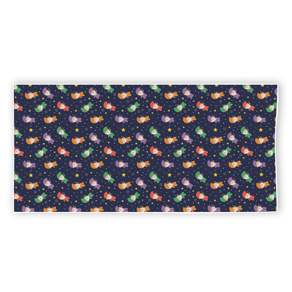 Cute Wizard Pattern Print Beach Towel