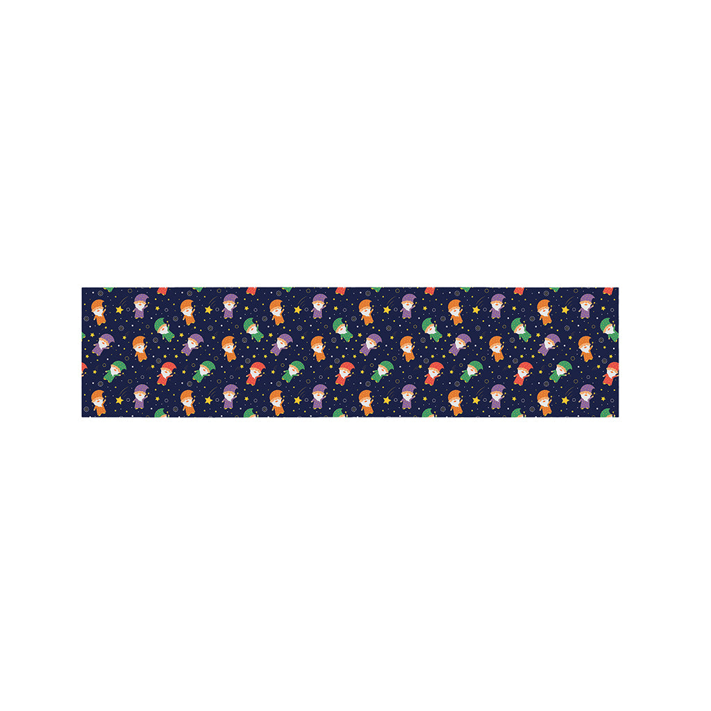 Cute Wizard Pattern Print Bed Runner