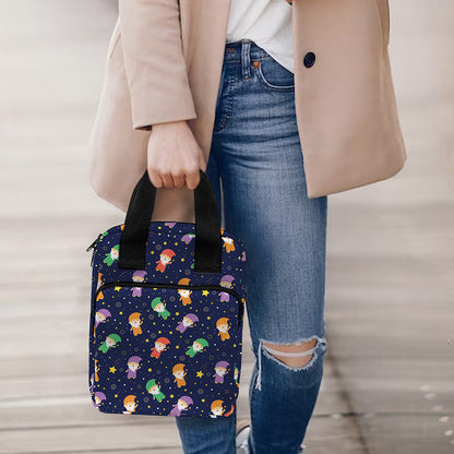 Cute Wizard Pattern Print Bible Tote Bag