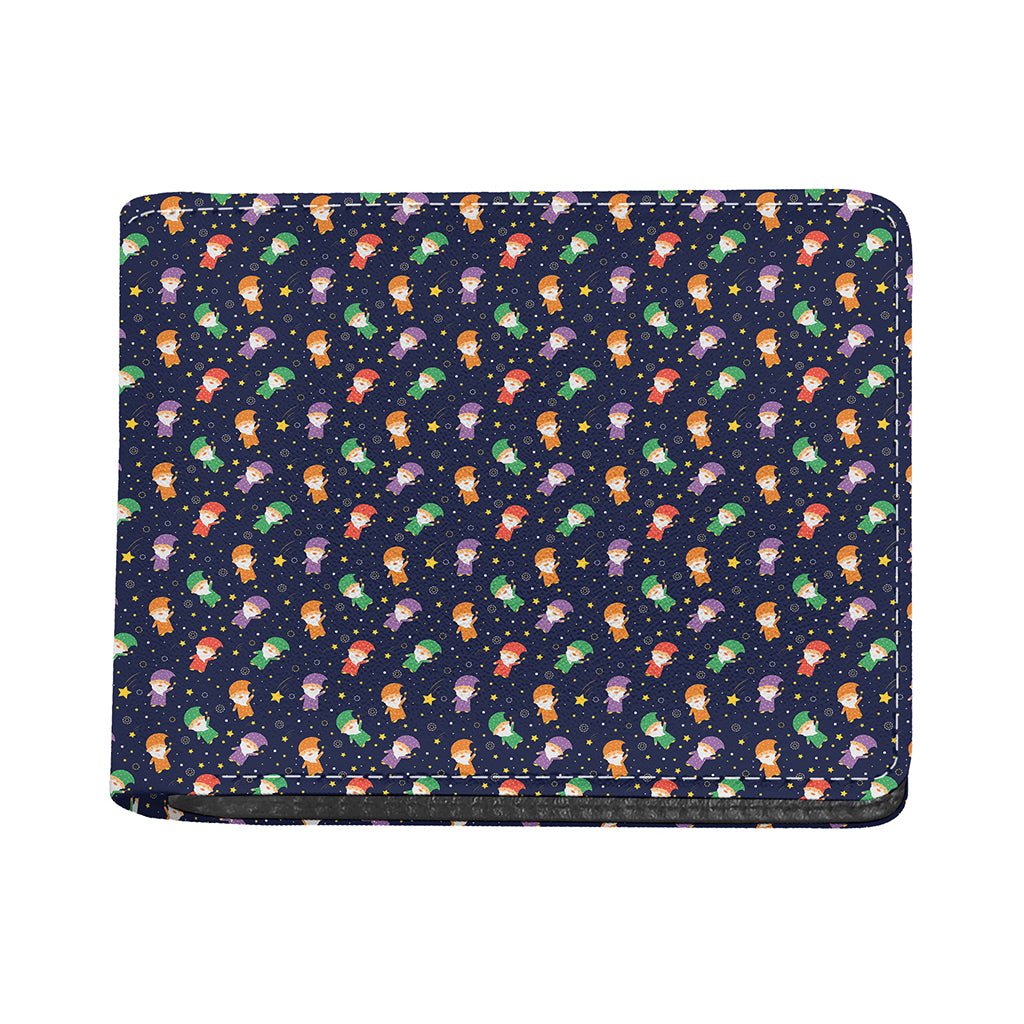 Cute Wizard Pattern Print Bifold Wallet