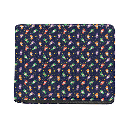 Cute Wizard Pattern Print Bifold Wallet