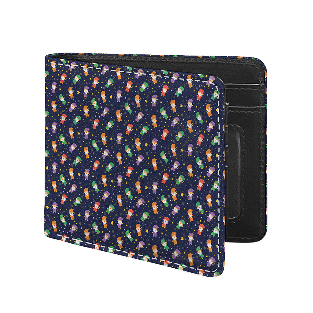 Cute Wizard Pattern Print Bifold Wallet