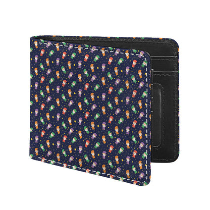Cute Wizard Pattern Print Bifold Wallet