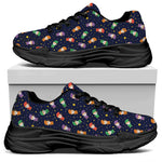Cute Wizard Pattern Print Black Chunky Shoes