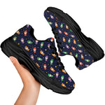 Cute Wizard Pattern Print Black Chunky Shoes