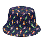 Cute Wizard Pattern Print Bucket Hat