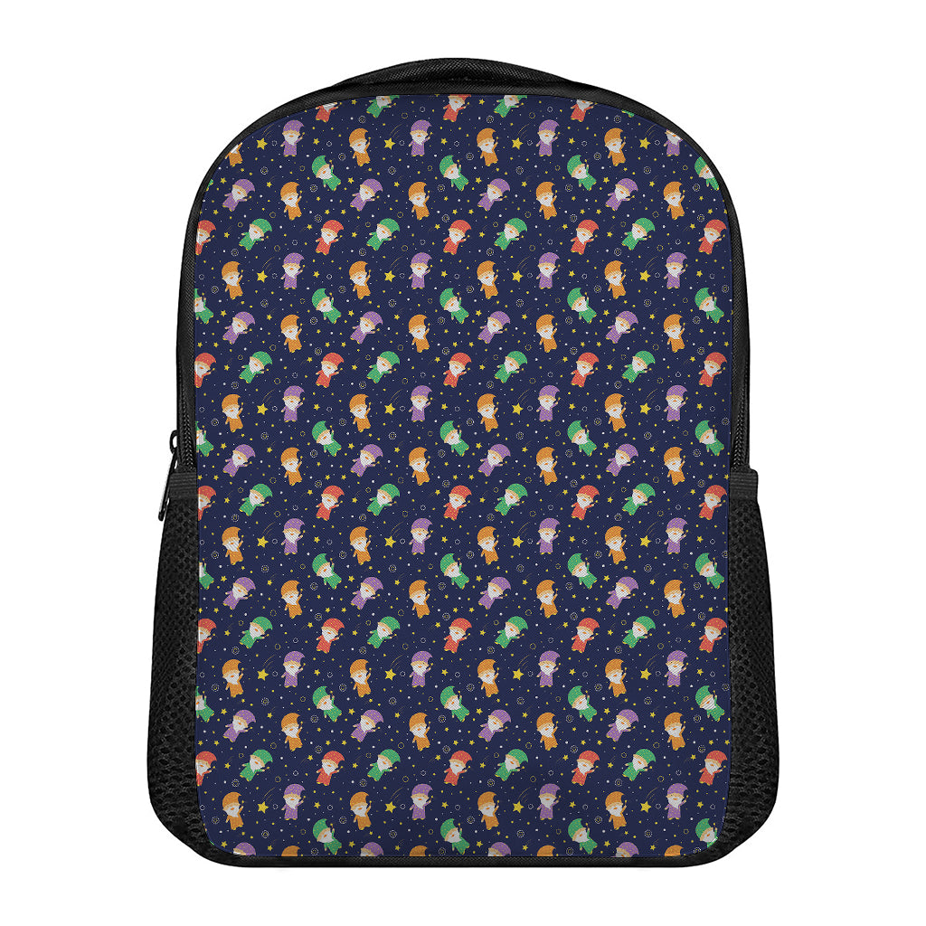 Cute Wizard Pattern Print Casual Backpack