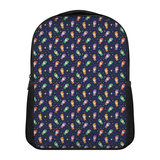 Cute Wizard Pattern Print Casual Backpack