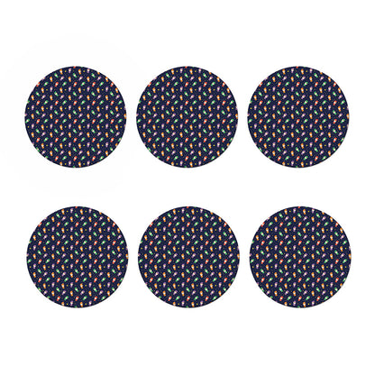 Cute Wizard Pattern Print Coaster Set
