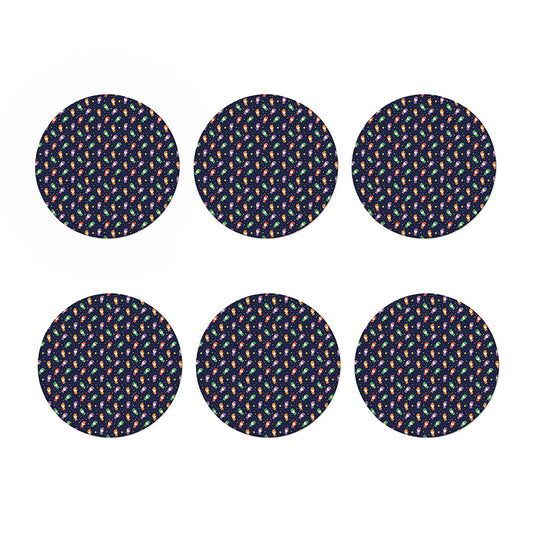 Cute Wizard Pattern Print Coaster Set