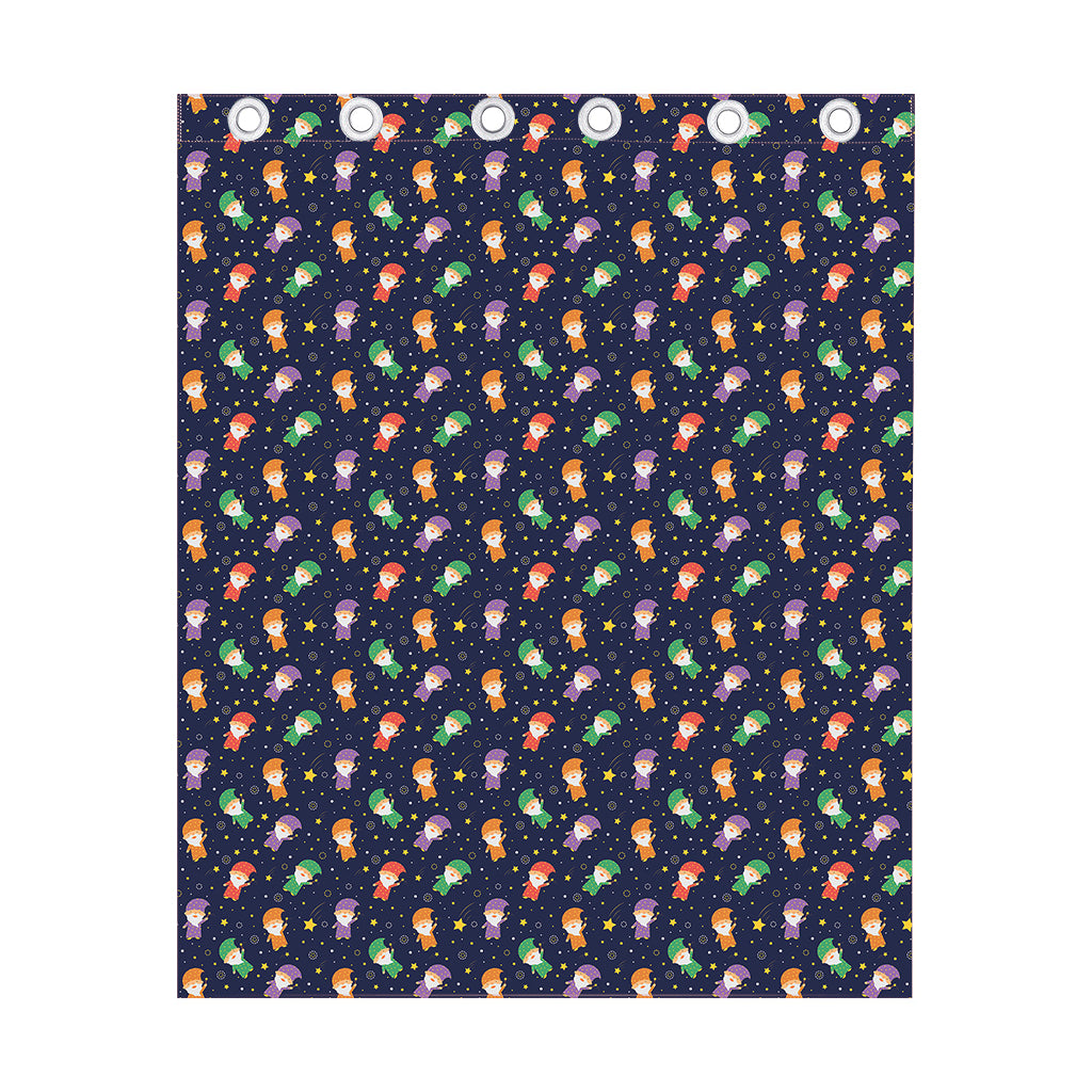 Cute Wizard Pattern Print Curtain