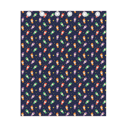 Cute Wizard Pattern Print Curtain