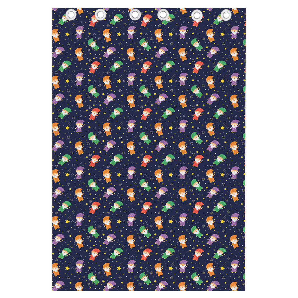 Cute Wizard Pattern Print Curtain