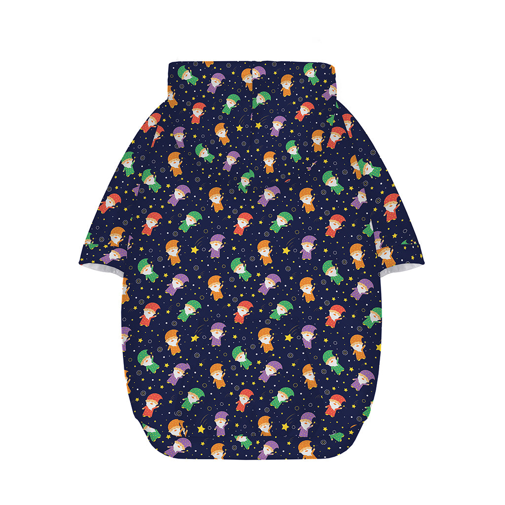 Cute Wizard Pattern Print Dog Zip Up Hoodie