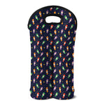 Cute Wizard Pattern Print Double Neoprene Wine Tote