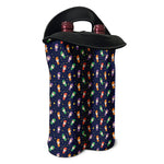 Cute Wizard Pattern Print Double Neoprene Wine Tote