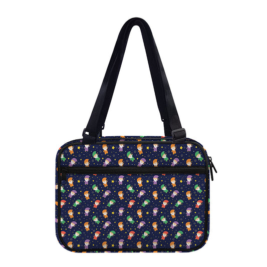 Cute Wizard Pattern Print Double Strap Bible Bag