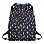 Cute Wizard Pattern Print Drawstring Backpack