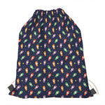 Cute Wizard Pattern Print Drawstring Bag