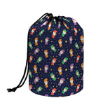 Cute Wizard Pattern Print Drawstring Makeup Bag