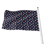 Cute Wizard Pattern Print Flag