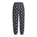 Cute Wizard Pattern Print Fleece Lined Knit Pants