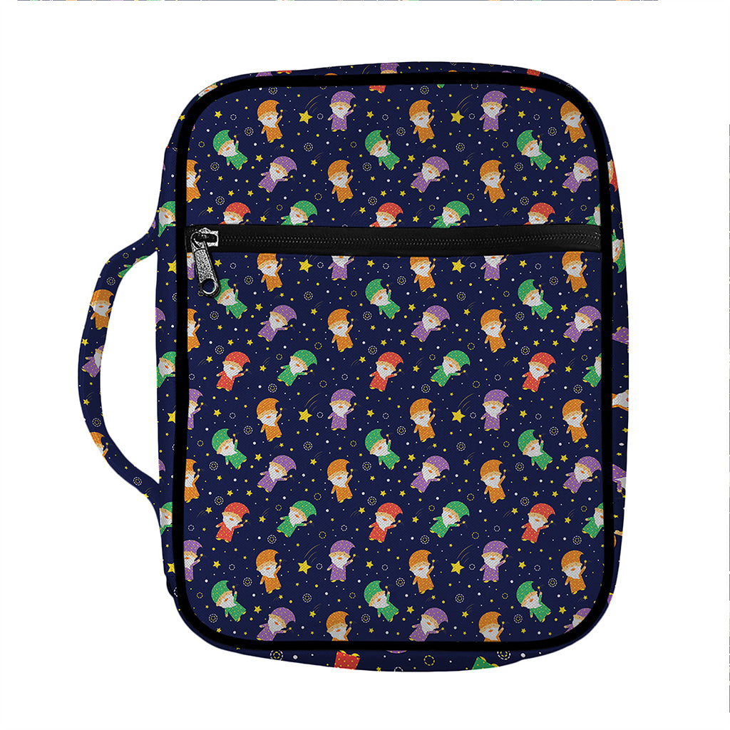 Cute Wizard Pattern Print Front Pocket Bible Bag