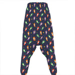 Cute Wizard Pattern Print Hammer Pants