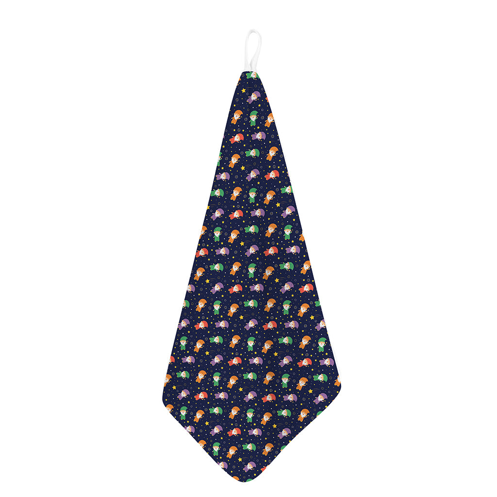 Cute Wizard Pattern Print Hand Towel