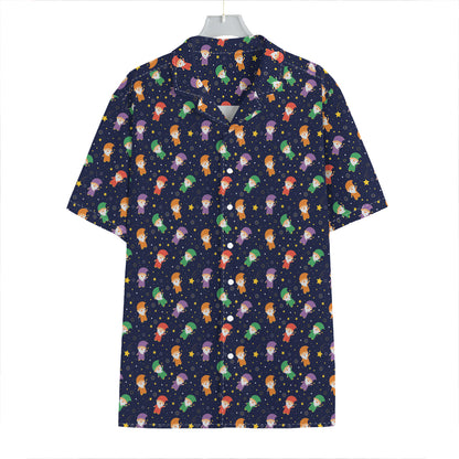 Cute Wizard Pattern Print Hawaiian Shirt