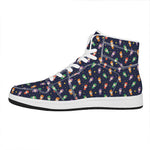 Cute Wizard Pattern Print High Top Leather Sneakers