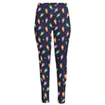 Cute Wizard Pattern Print High-Waisted Pocket Leggings