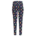Cute Wizard Pattern Print High-Waisted Pocket Leggings
