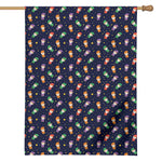 Cute Wizard Pattern Print House Flag