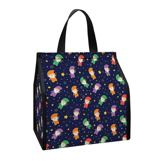 Cute Wizard Pattern Print Insulated Lunch Tote