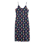 Cute Wizard Pattern Print Jersey Midi Cami Dress