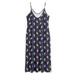 Cute Wizard Pattern Print Jersey Midi Cami Dress