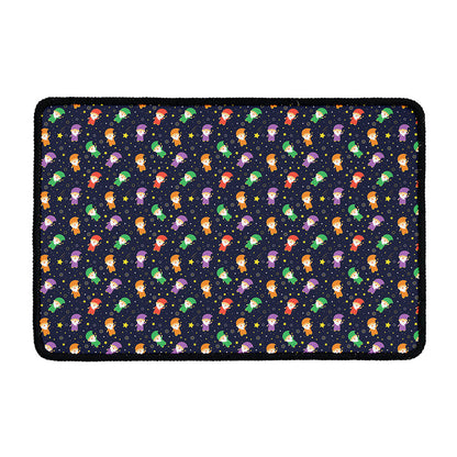 Cute Wizard Pattern Print Kitchen Mat