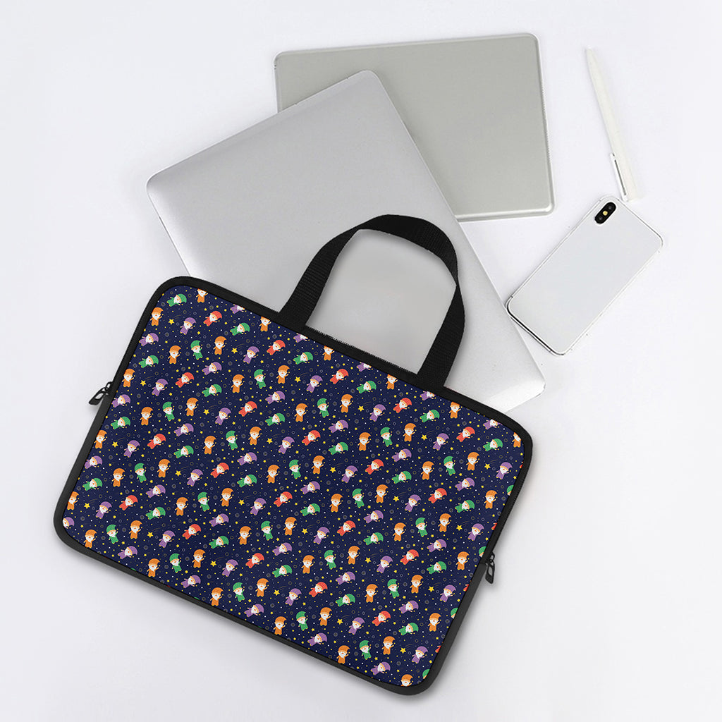Cute Wizard Pattern Print Laptop Sleeve With Handle