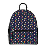 Cute Wizard Pattern Print Leather Backpack