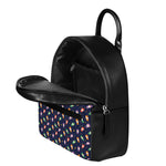Cute Wizard Pattern Print Leather Backpack