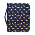 Cute Wizard Pattern Print Leather Bible Cover