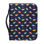 Cute Wizard Pattern Print Leather Bible Cover