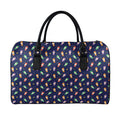 Cute Wizard Pattern Print Leather Duffel Bag