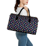 Cute Wizard Pattern Print Leather Duffle Bag