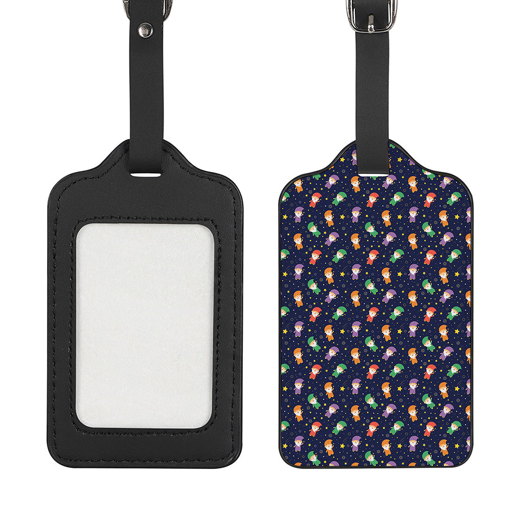 Cute Wizard Pattern Print Luggage Tag