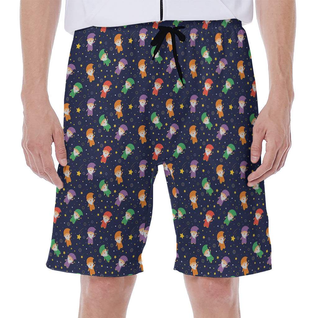 Cute Wizard Pattern Print Men's Beach Shorts